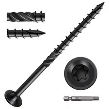 6 Inch Black Heavy-Duty Wood Screws, 50 PCS Torx Drive Multi-Purpose Modified Tr