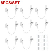 8PCS Window Door Restrictor Child Baby Safety Security Lock Cable Catch Wire Key