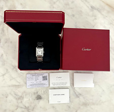 Cartier Large Tank Must Quartz Women's Watch Silver Dial w/ Box & Papers