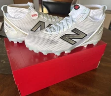 New Balance Freeze 5 Mid Men's Lacrosse Cleats-White/Black  New Size 8.5W/7M