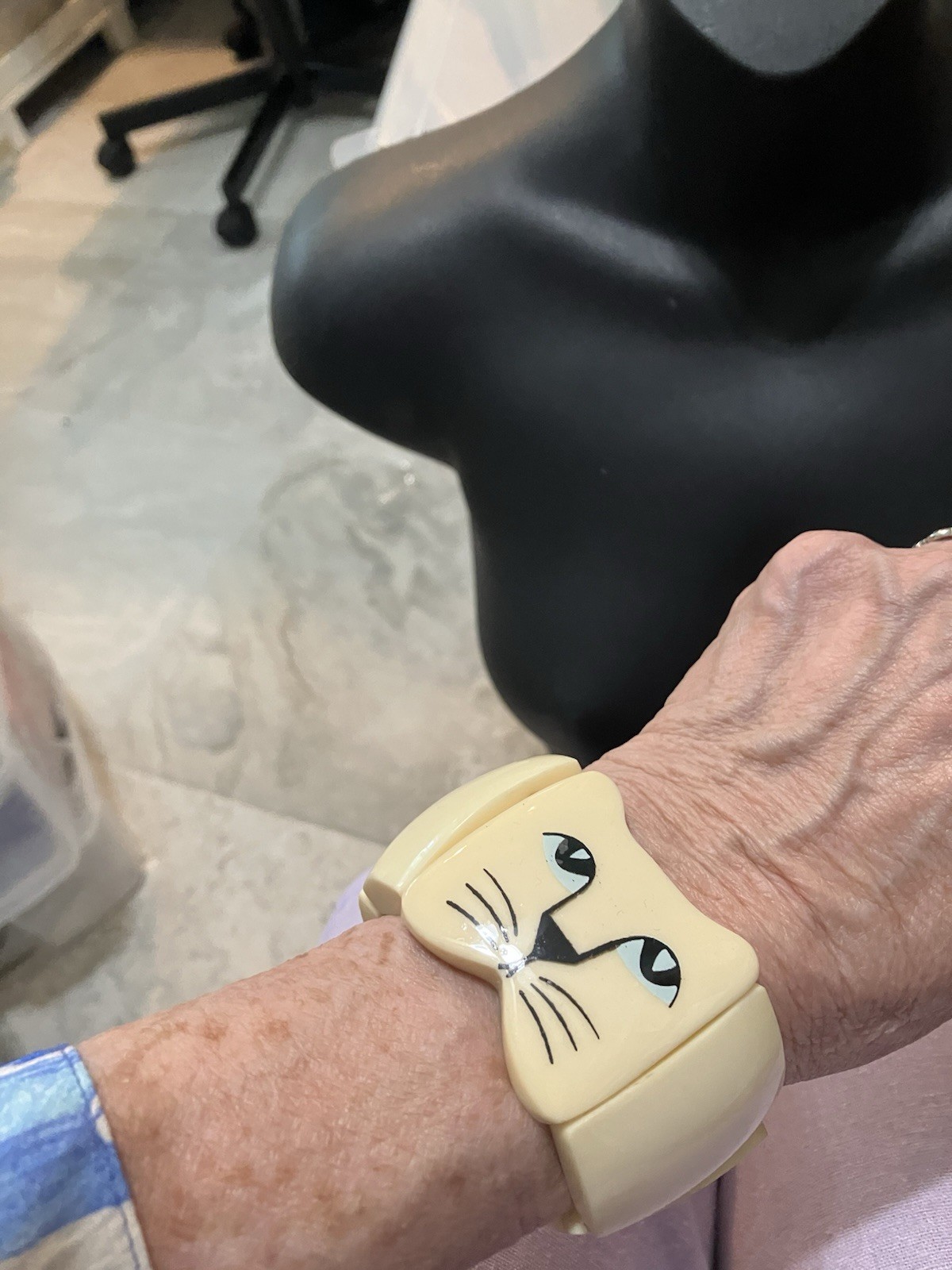 Bracelet Stretch Bangle Vanilla  Squared Cats Kit… - image 6