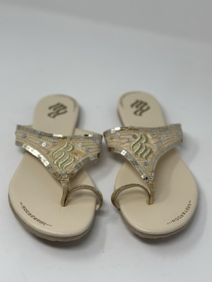 Y2K Rocawear Vintage Flat  Golden Shade Sliper For Women Size 6 New