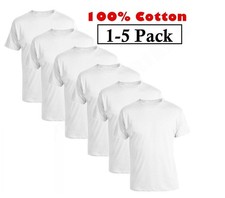1-5 Pack 100 % Cotton Boys Girls Kids T-Shirts  School Uniform Size 1-13 Years