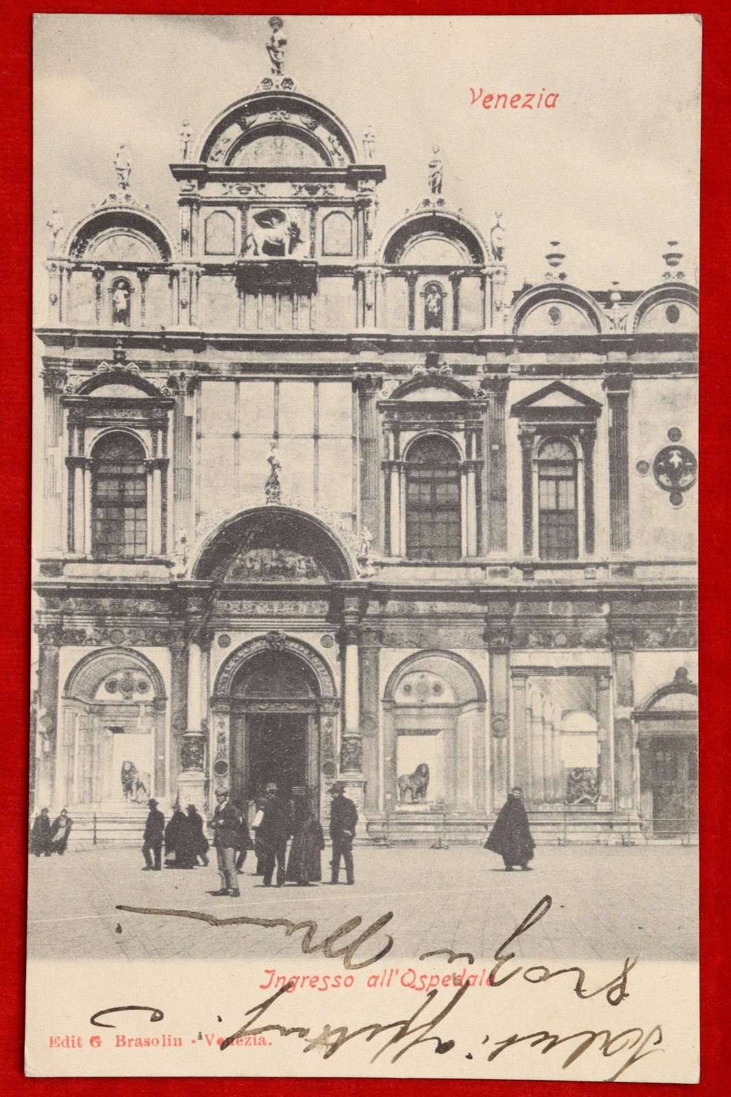 VENEZIA Ingresso all'Ospedale animata viaggiata 1904 f/p #17347