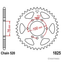 Kettenrad Teilung 520 ZäHne 42 Stahl Kettenrad Hinten JTR1825.42