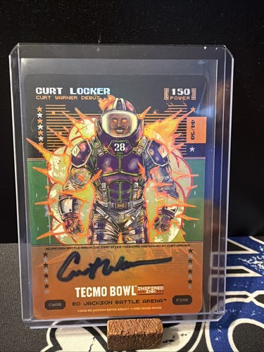 Bo Jackson Battle Arena Tecmo Bowl- Curt Locker Foil (Curt Warner) Auto #CWAS