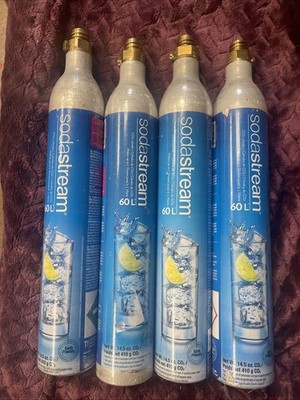 SodaStream Soda Stream CO2 Cylinders 60L  Lot of 4 Used Empty