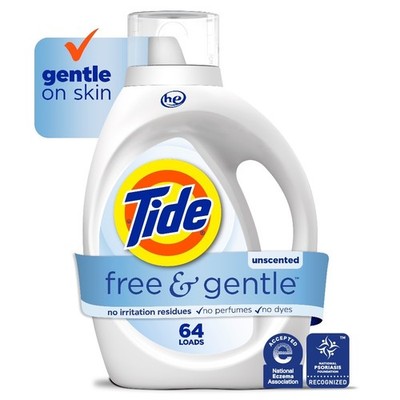  Free & Gentle Laundry Detergent Liquid, 84 fl oz, 64 loads