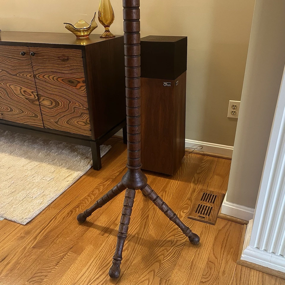 Antique Victorian Arts & Crafts Oak Coat Tree Hall Tree Stand - Image 3 of 4