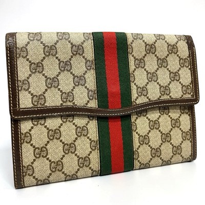 GUCCI  Sherry Line  Clutch Bag Pouch  PVC  Auth