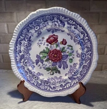 Vintage Copeland Spode Lilac Mayflower 10.5″ Dinner Plate, Hand Painted Florals