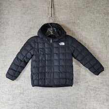 The North Face Thermoball Hooded Jacket Kids 4 Black Insulated Coat Nice 