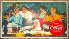 Vintage 1954 COCA COLA double sided cardboard advertising sign 36 x 20