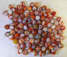  20360m Vintage Group or Bulk Lot of 100 Peltier Glass Marbles .60 to .67 Inches