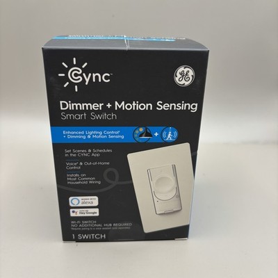 GE Motion Sensing + Dimmer Smart Switch PN 93120076  - New Read - Cut Box