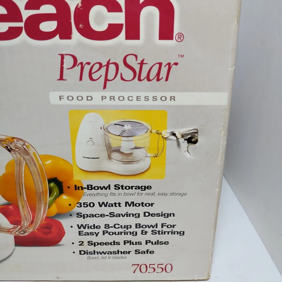 Hamilton Beach PrepStar Food Processor Wide 8 Cup Bowl 2-Speed Plus Pulse 70550 - Image 3 of 4