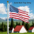 Yescom 3" Gold Weatherproof Flagpole Ball Top Finial 2Packs Ornament for Flag — photo 5