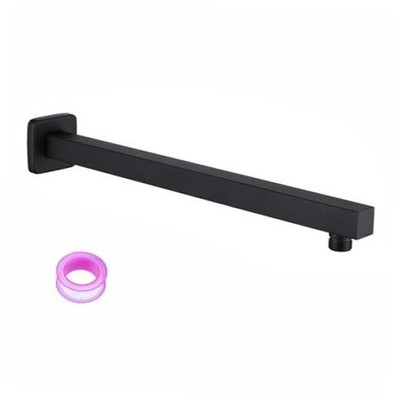 16 Inch Rain Shower Head Extension Arm with Flange, Made of SUS 304 Matte Black