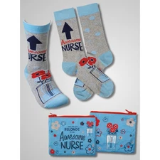 Nurse Gift Set Awesome Nurse Zippered Wallet & Socks Perfect Nurse Appreciation