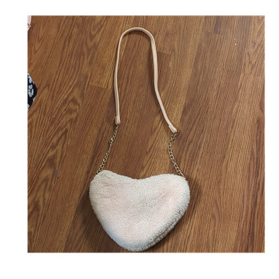 deb & dave Heart-Shaped Shoulder Bag for Women with Chain Accent, Ivory