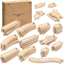 52-Piece Wooden Train Track Lot Railway Set Thomas The Train Brio Accessories...