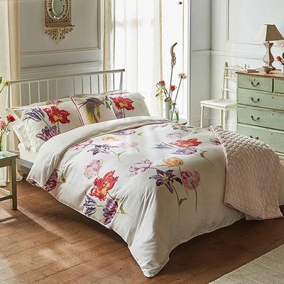 Sanderson Tulipomania Bettwäscheset Super King Size Rosenrot & Amethyst