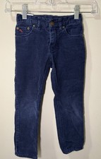 Polo Ralph Lauren Boys Navy Blue Corduroy Cotton Pants Button Zip Pockets Casual