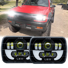 Pair 5X7 7x6inch LED Headlights Hi Lo Beam For International IHC 9200 9900 9400i