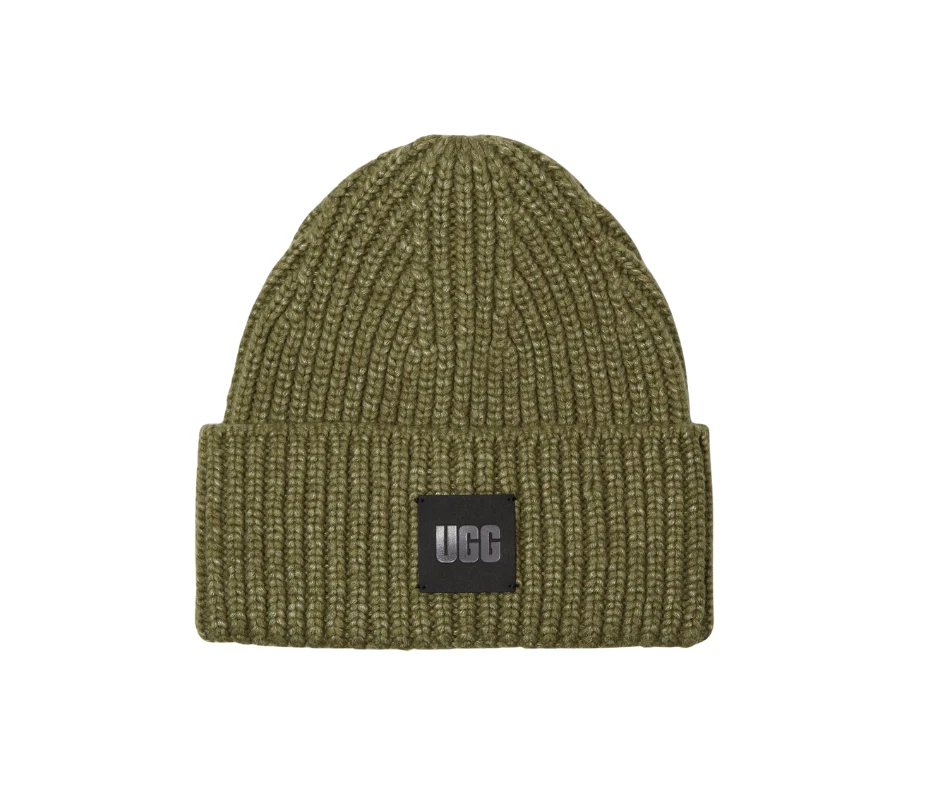 Mens UGG Chunky Rib Beanie - Burnt Olive, One Size [103603]