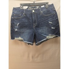 Seven7 Weekend Denim Shorts Distressed Cut Off Fray Hem 10 Measures 36 Waist