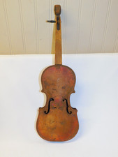 Antique Vintage VIOLIN Childs Metal Instrument CZECHO SLOVAKIA Toy 18"