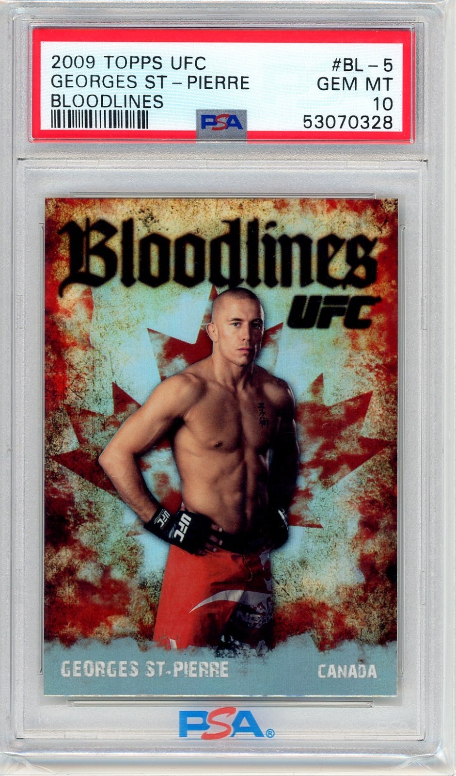 Georges St Pierre 2009 Topps UFC Bloodlines Rookie PSA 10