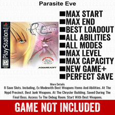 Parasite Eve 100 Unlocked PlayStation Memory Card All Items PS1