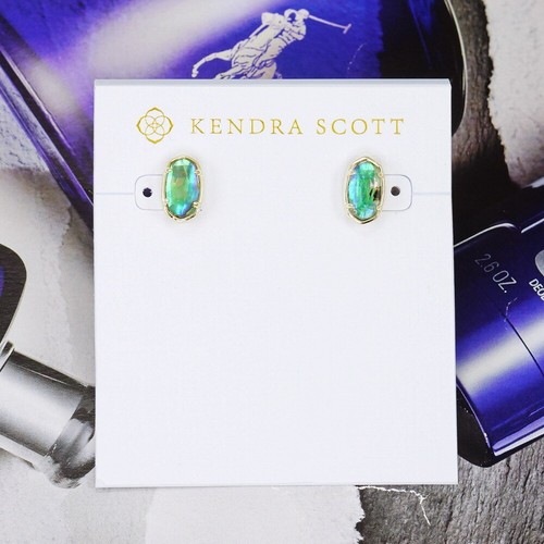 CLEARANCE!! NWOT Kendra Scott Grayson Abalone Necklace Earrings SET Gold Plated - Picture 3 of 6