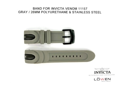Authentic Invicta Venom 11157 Gray Polyurethane 26MM Watch Band