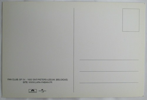 LARA FABIAN - CARTE POSTALE OFFICIELLE PROMO "9" - Imagen 2 de 2