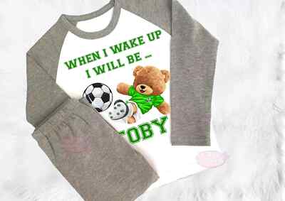 Personalised When i wake up Football theme birthday kids boys pyjamas  UK