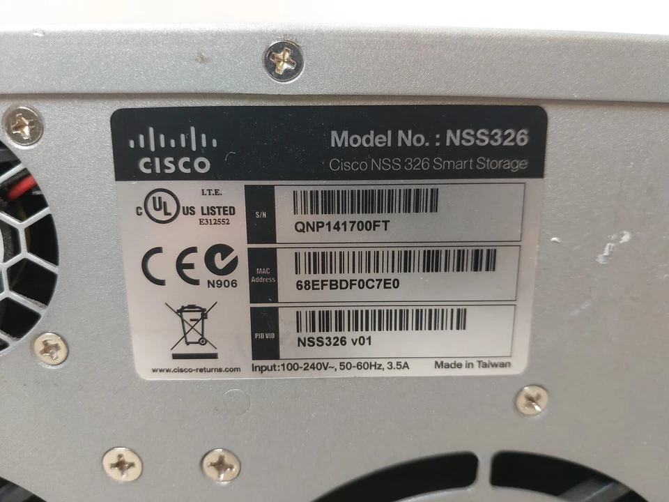 Cisco NSS326 326 Smart Storage RAID Box (No HDD's) Network Attached Storage NAS - Image 4 of 4