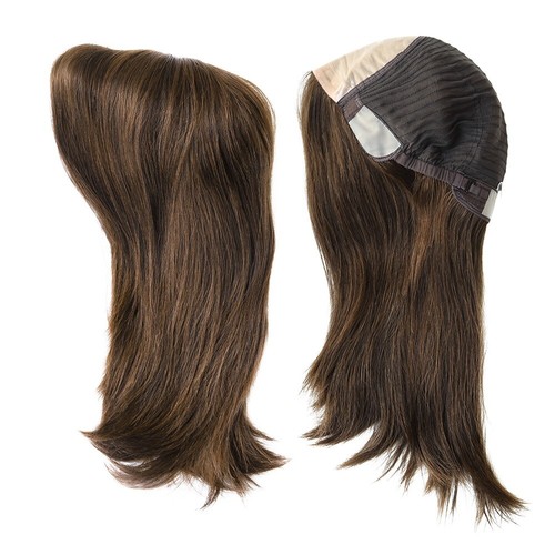 Women European Remy Human Hair Wigs Silk Top Luxury Wigs Medium Size 12.5'' JW23 - Picture 24 of 47