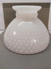 Vintage Hobnail Milk Glass Lamp Shade, 8 Inch Fitter, Hurricane Shade.