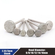 2.35/3mm Shank Round Flat Plate Diamond Grinding Head Bit Jade Carving Tools