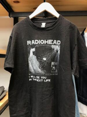 Radiohead Vintage Tour Tee Shirt, Music Band Black Cotton T-Shirt