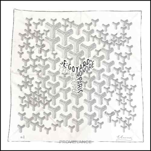 🔴 Goyard Silk Scarf No. 1 - White   - Picture 1 of 7