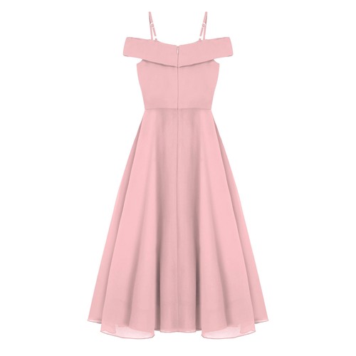 Kids Flower Girls Dress Chiffon Off Shoulder Junior Bridesmaid Wedding Ball Gown - Picture 11 of 88