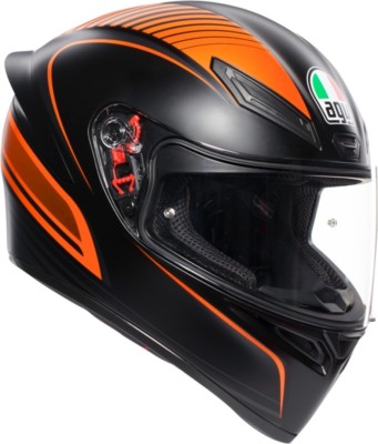 Casco helmet Integrale AGV Full-Face K1 Multi Warmup Nero Arancio Größe XL