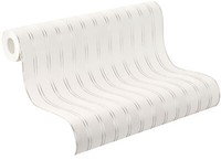 Rasch Tapete Vlies Selection 770100 Streifen Weiß Silber Stylisch Vliestapete