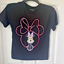 Disney T-Shirt Minnie Mouse Embroidered Medium Pink New Youth Girls M Sz 7 BxK