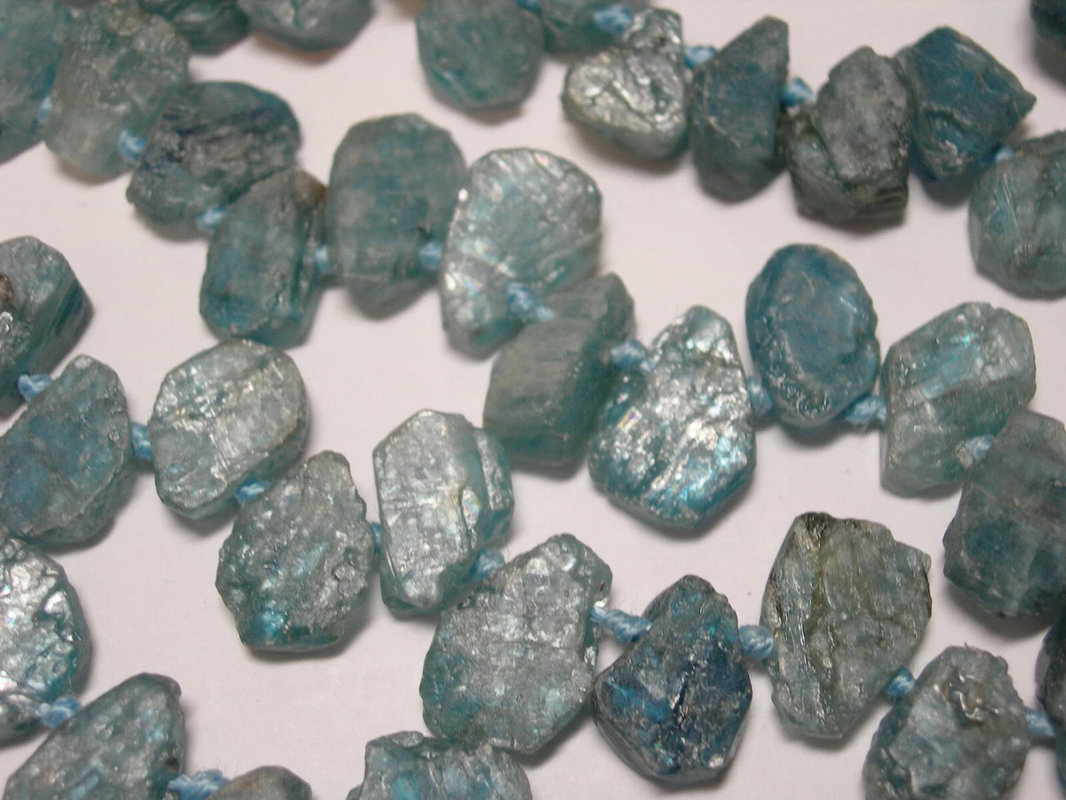 Gorgeous Raw Kyanite Teardrop Beads apx 12x8mm full strand