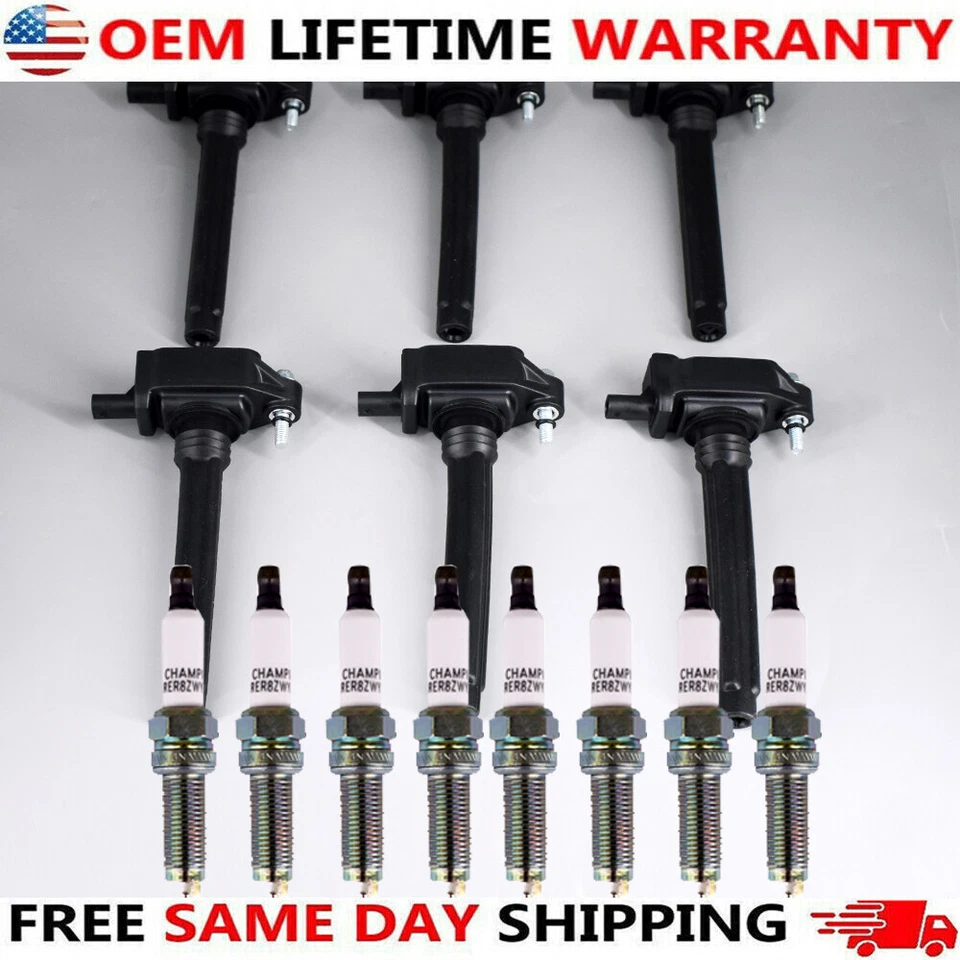 6 SET OEM Ignition Coils & OEM Spark Plugs For Chrysler Dodge Jeep Ram 3.6 UF648 - Image 2 of 4
