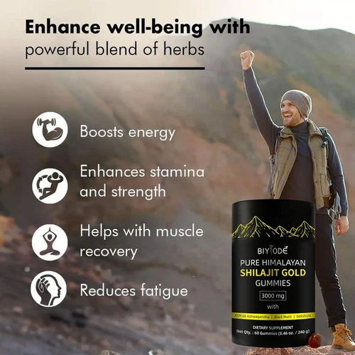 Pure Himalayan Gold Shilajit with Ashwagandha & Gokshura, 60 Gummies - Picture 10 of 10